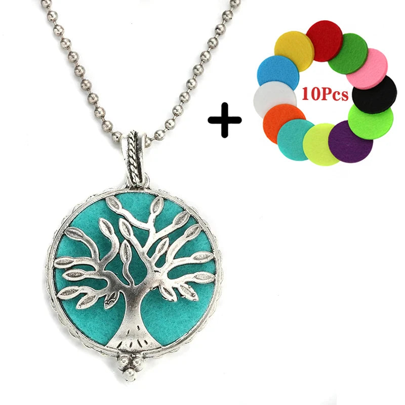 Popular Design Fashion Aromatherapy Locket Necklace Perfume Essential Oil Diffuser
