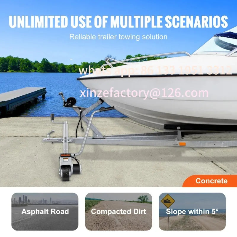 Trailer Dolly 12V Trailer Jockey Wheel with 22 ft/min Speed & Adjustable Height for Moving