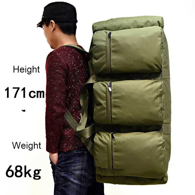 Outdoor 90L Men Tactical Luggage Bag Super Capacity Mountaineering Waterproof.