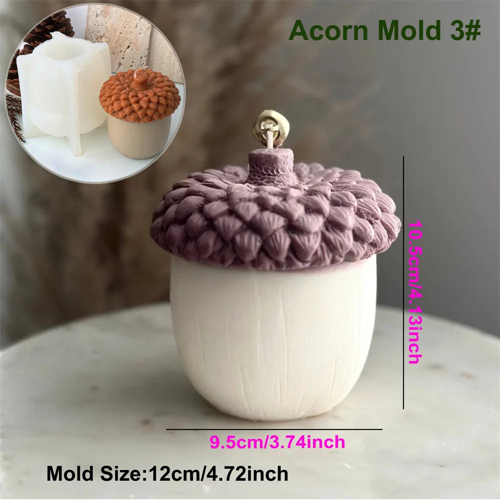 Cute Squirrel Candle Silicone Mold 3D Pinecone Scented