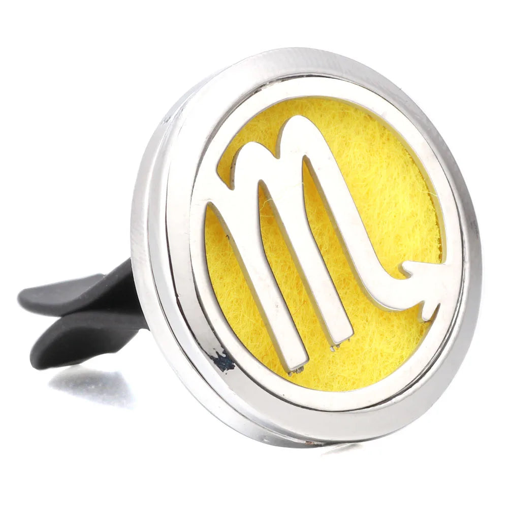 Essential Oil Diffuser Stainless Steel Magnetic Car Air Freshener Vent Clip + 1pcs Pad