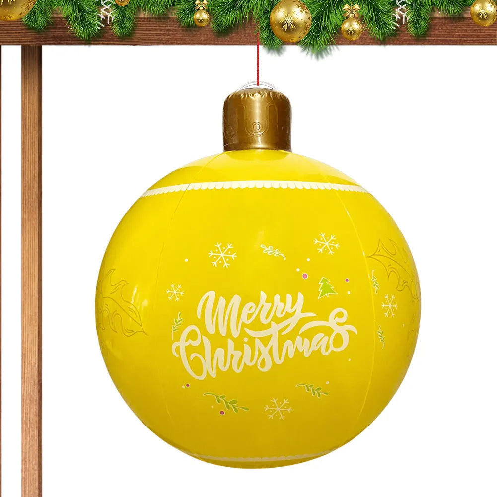 60CM PVC Christmas Inflatable Ball Giant Big Decorated Gifts Christmas Ball Decorations