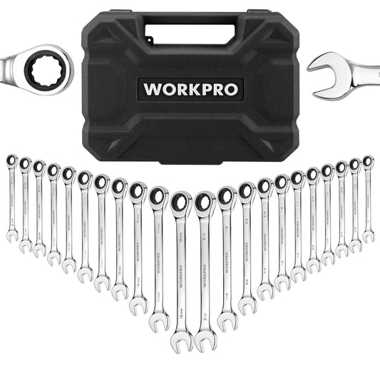 WORKPRO 21pc Ratcheting Wrench Set  with Box ,72 Teeth Wrench with Box