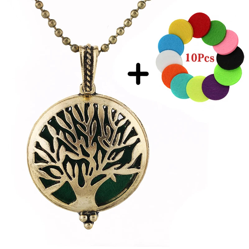 Popular Design Fashion Aromatherapy Locket Necklace Perfume Essential Oil Diffuser