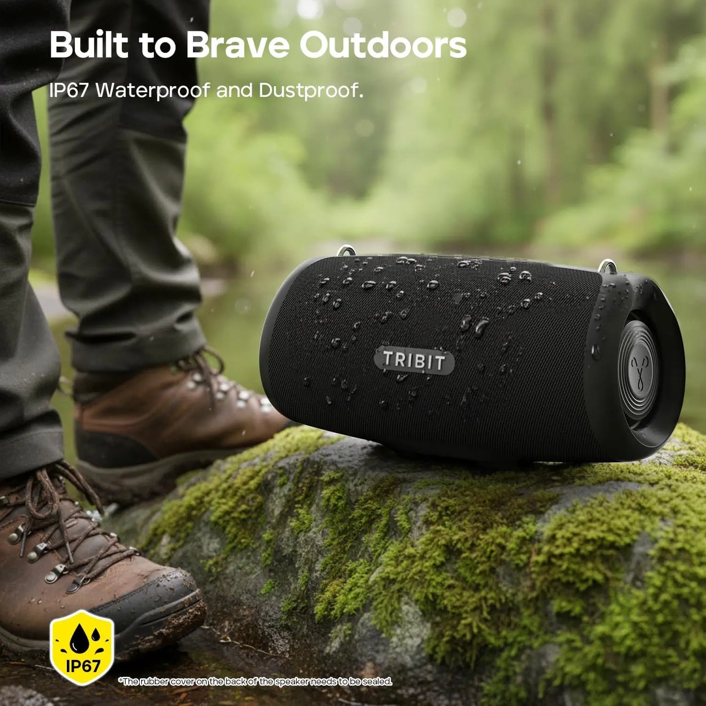 80W Portable Bluetooth Speaker, 24H Playtime, IP67, Custom EQ, TWS, for Camping/Beach/Party