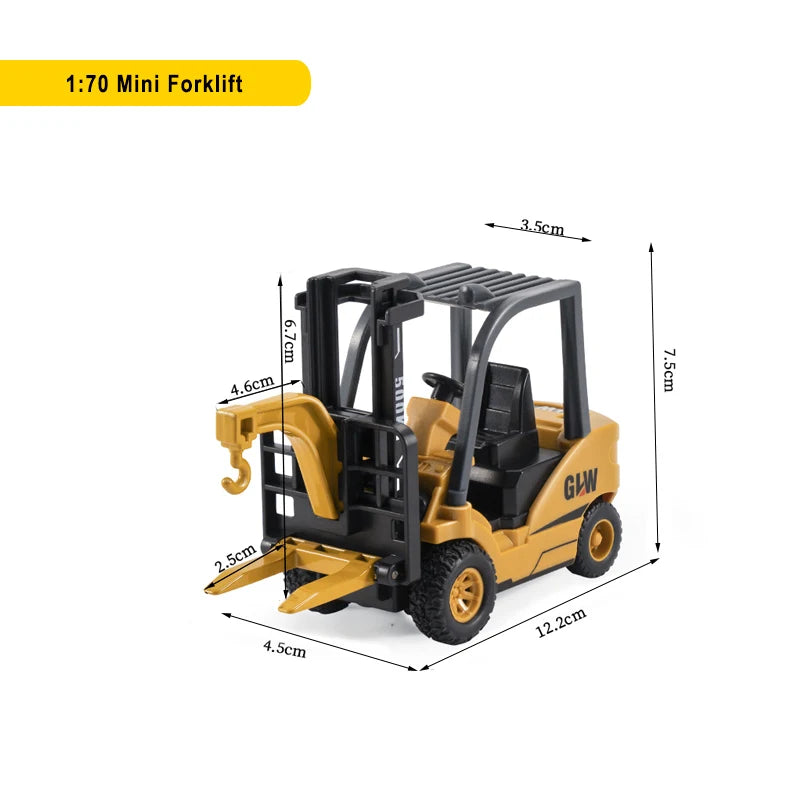 Engineering Diecast Toys for Boys Alloy+Plastic Tractor Excavator Backhoe Crane Bulldozer Kids Truck Children Vehicle Model Gift