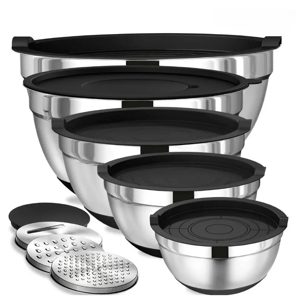 13Pcs 304 Stainless Steel Mixing Bowls With Lids Set Of 8 18 Nesting Bowls With Airtight Lids13Pcs 304 Stainless Steel Mixing Bowls With Lids Set Of 8 18 Nesting Bowls With Airtight Lids