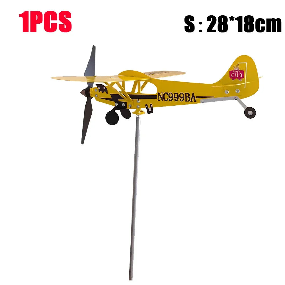 Airplane Weather Vane Piper J3 Cub Wind Spinner Weather Vane