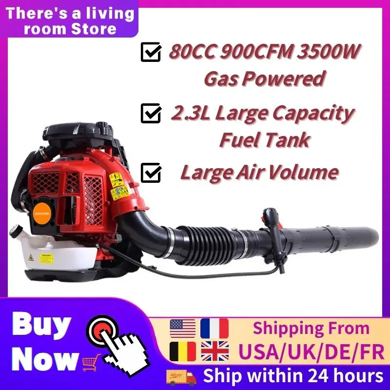 2-cycle Engine Backpack Blower Gas 80CC 900CFM Air Leaf Blowers & snow Blowers
