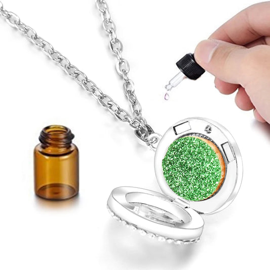 Diffuser Locket Necklace Stainless Steel Perfume Essential Oil Aromatherapy Fashion Jewelry