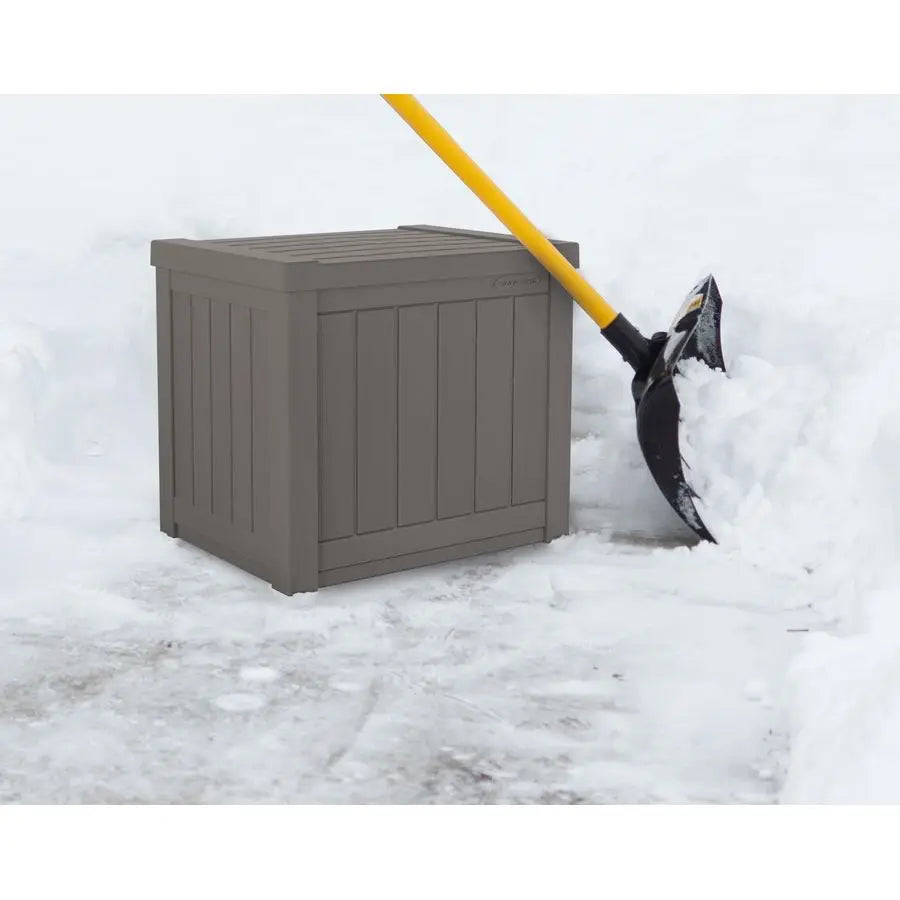 22Gallon Small Deck Box Lightweight Resin Indoor Outdoor Storage Container and Seat