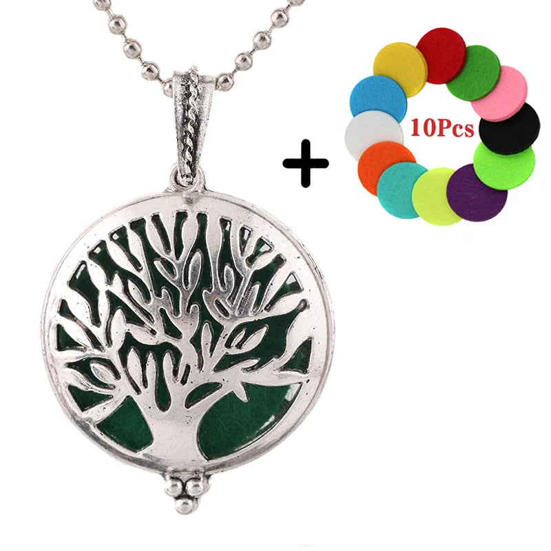 Popular Design Fashion Aromatherapy Locket Necklace Perfume Essential Oil Diffuser