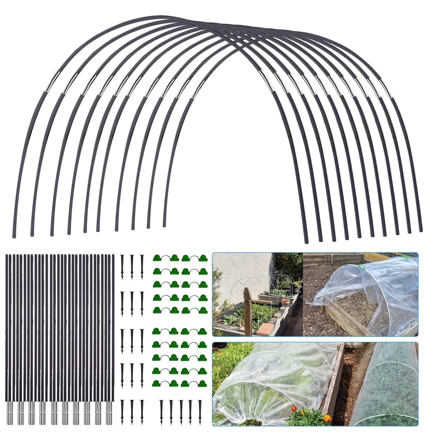 30Pcs Garden Hoops for Garden Greenhouse cover, optional 18 pc.