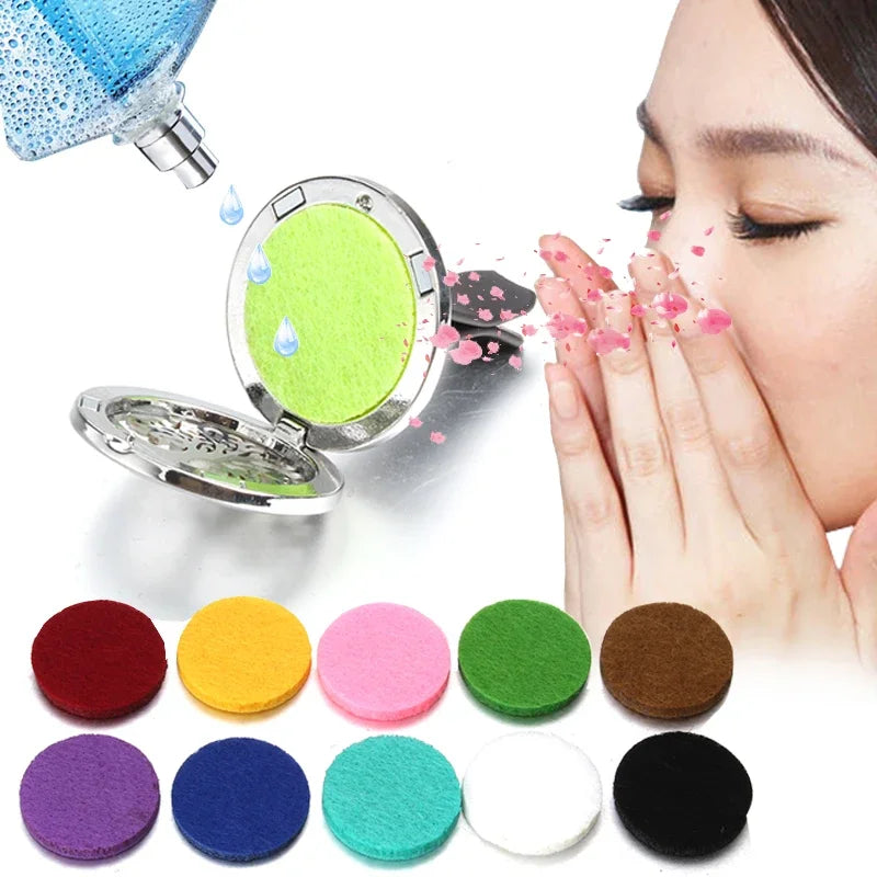 Essential Oil Diffuser Stainless Steel Magnetic Car Air Freshener Vent Clip + 1pcs Pad