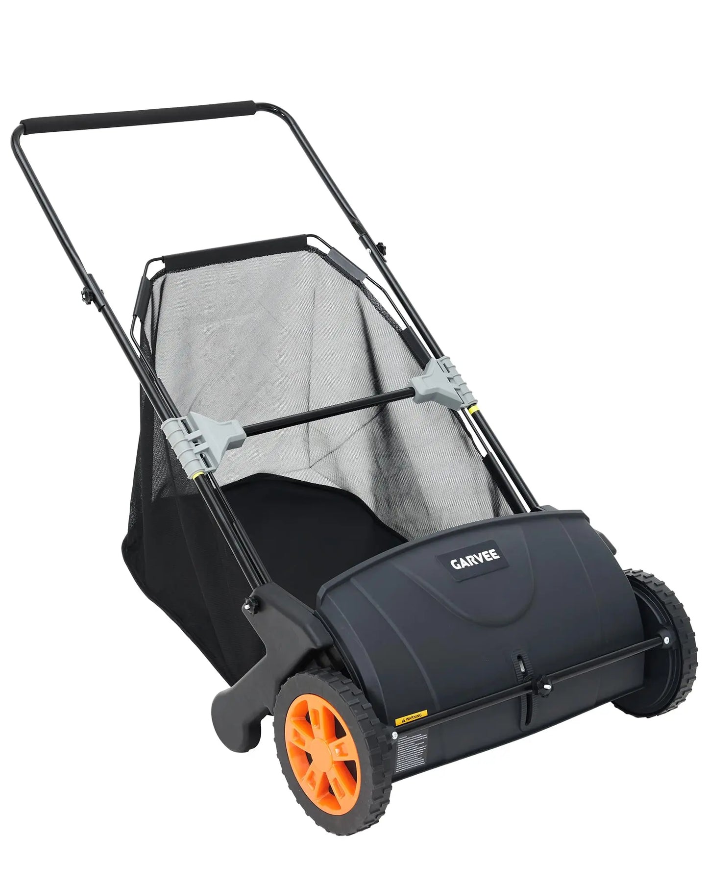 21 Inch Push Lawn Sweeper 3.5 Cubic Feet Hopper Leaf And Grass Collector 4 Spinning Brushes Adjustable Brush Height Manual Yard Sweeper For Grass Clippings Leaves And Light Debris
