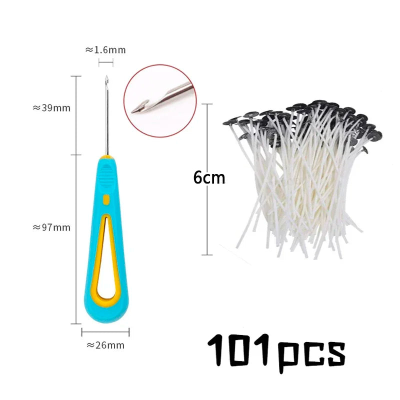 Multiple Sizes Waxed Cotton Thread Candle Wick 100pcs/set Smokeless Wick & Holder