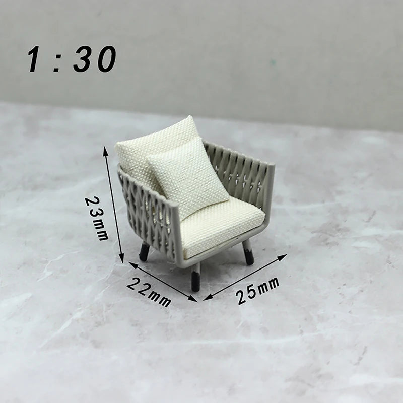 Dollhouse Miniature Furniture, Pretend Play Toy, Sofa Model for Children's Photo Props.