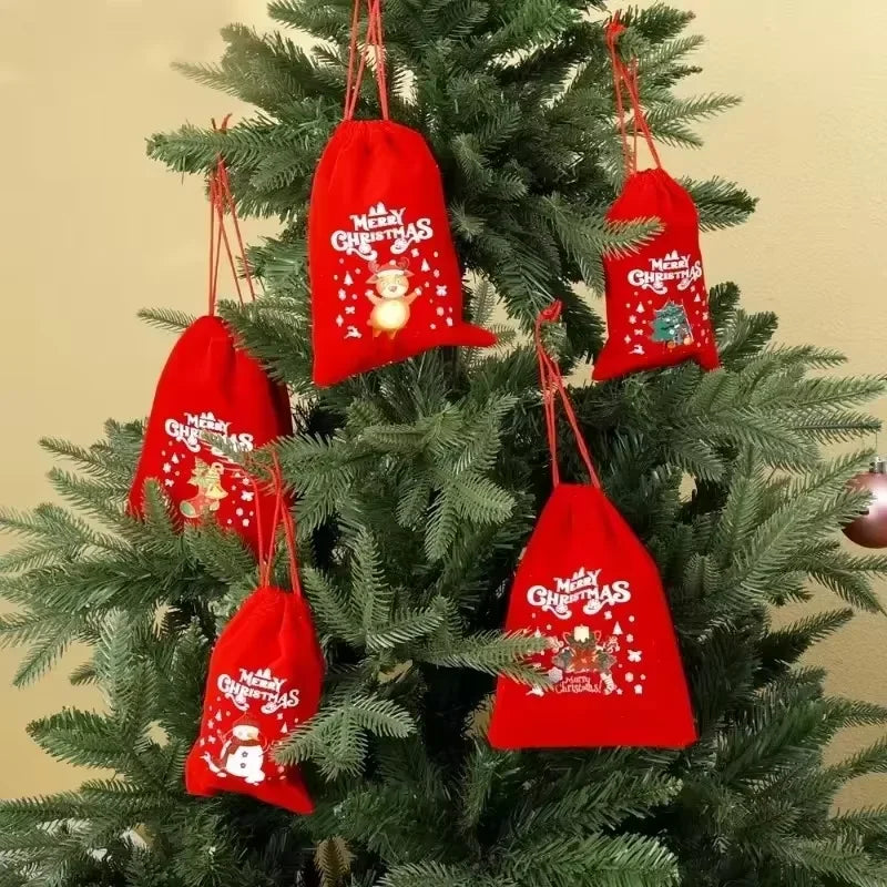 Christmas Gift Bags with Drawstring