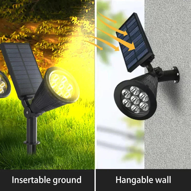 Solar Spotlights, Outdoor IP65 Waterproof, Spot Lights, Adjustable Brightness