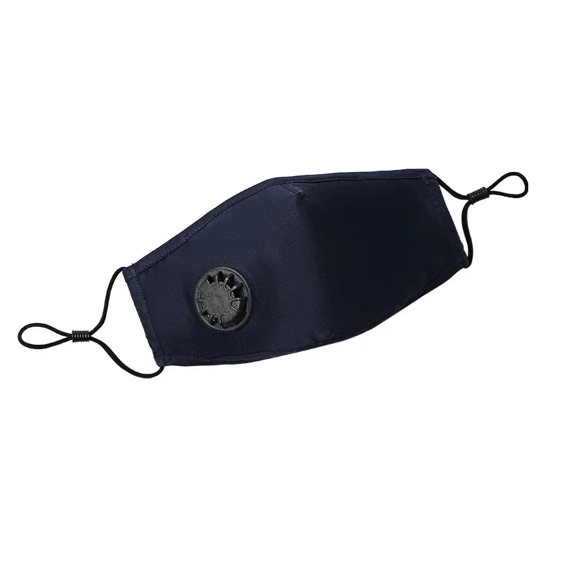 Cotton Face Mask with Breathing Valve Filter Reusable Washable