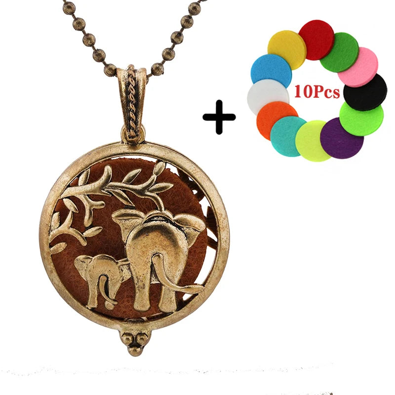 Popular Design Fashion Aromatherapy Locket Necklace Perfume Essential Oil Diffuser