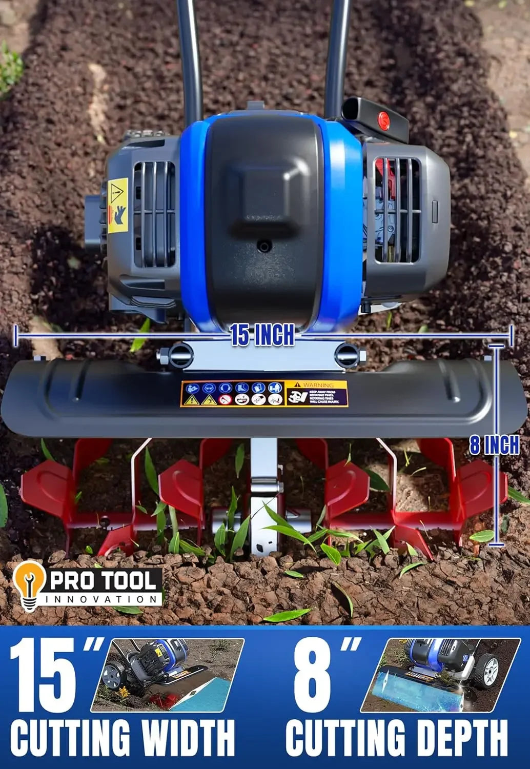 Garden Tiller Cultivator Tool Lawn Field Soil Tilling