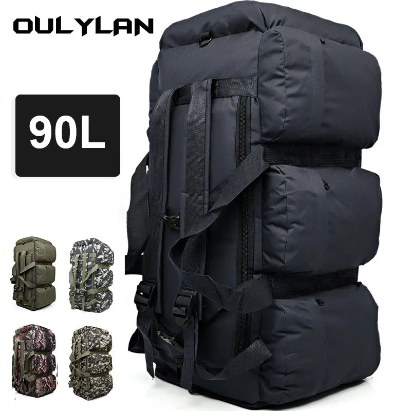 Outdoor 90L Men Tactical Luggage Bag Super Capacity Mountaineering Waterproof.