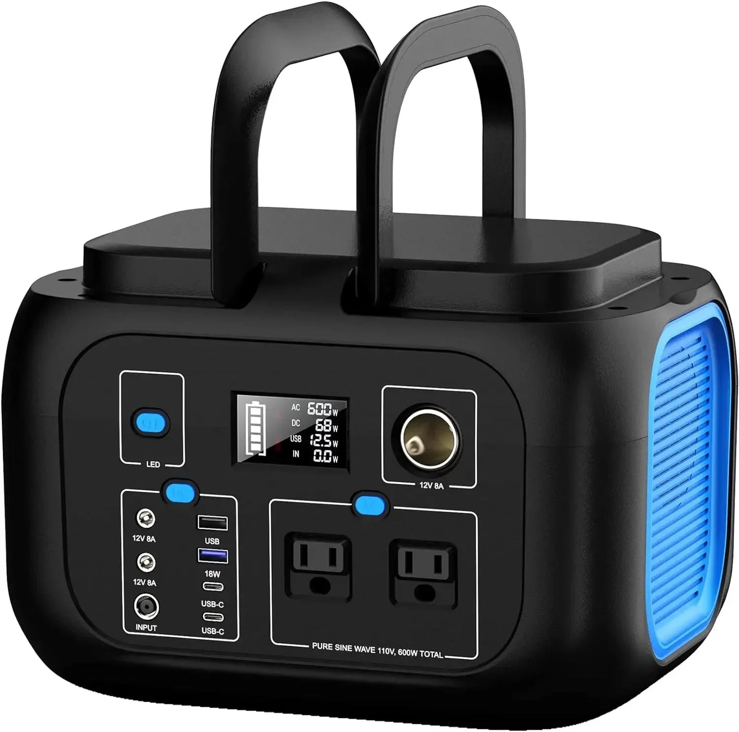Solar Generator Lithium Battery Portable Generator Fast Charging 600W Power Bnk296Wh