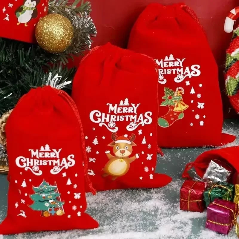 Christmas Gift Bags with Drawstring