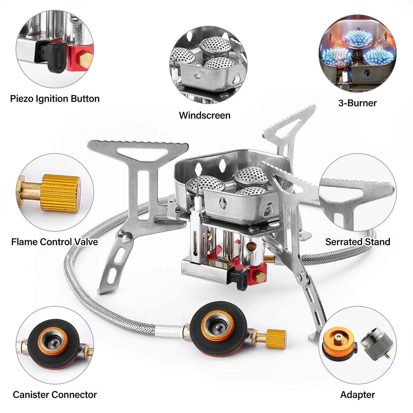 Outdoor Camping Portable Windproof outdoor Head Stove Portable Burner 5800W