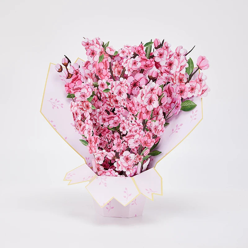 Valentine's Day Pink Cherry Blossom Pop Up Card