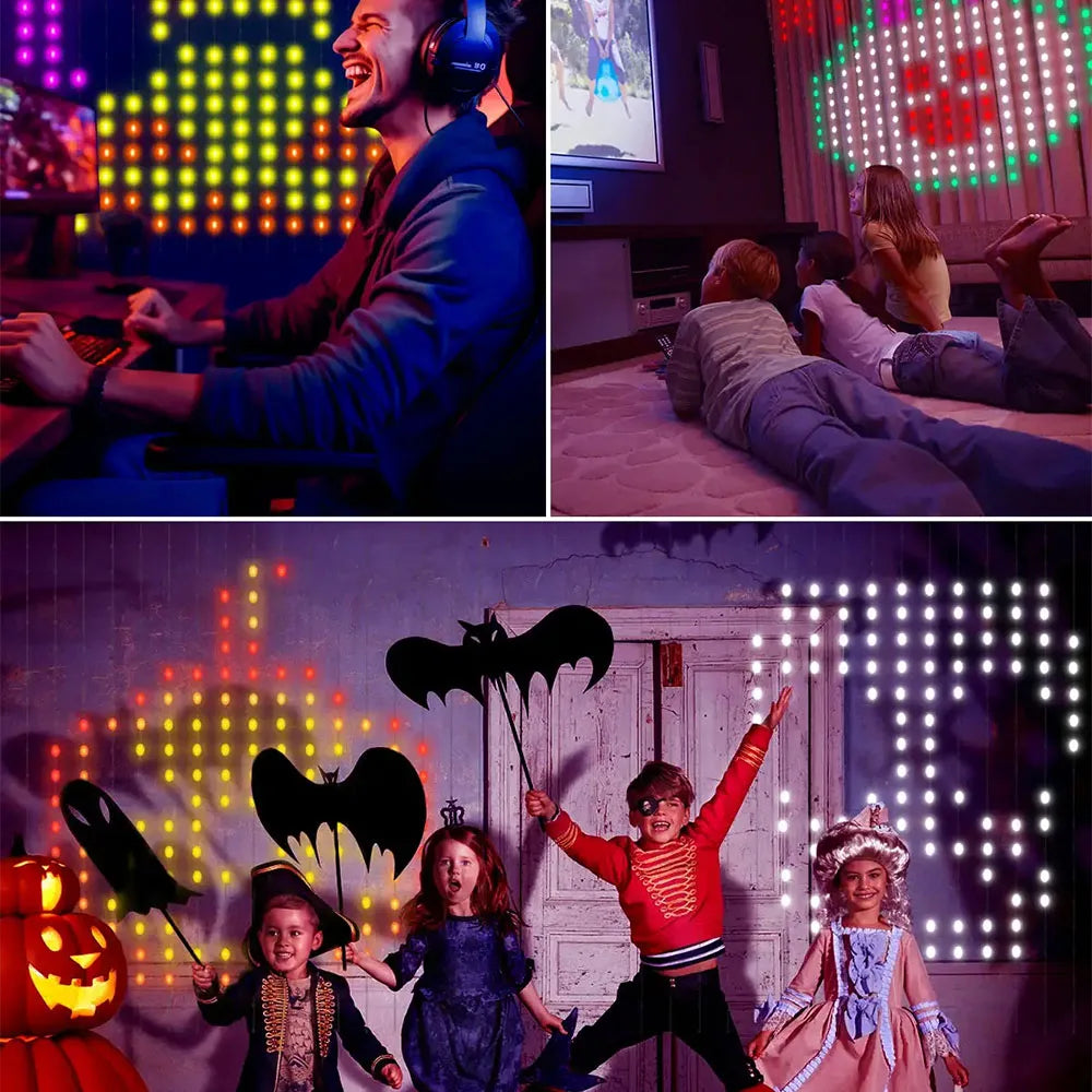 400-800 LED RGB Smart Curtain Lights with Music,App Controls and Remote