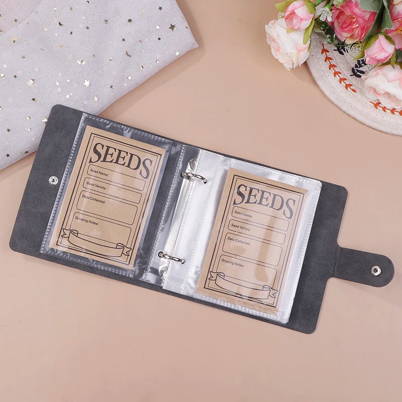 50pcs Garden Seeds Storage Organizers Seed Organizer Binder With Self-Sealing Seed Envelopes Seed Packet Organizer Seed