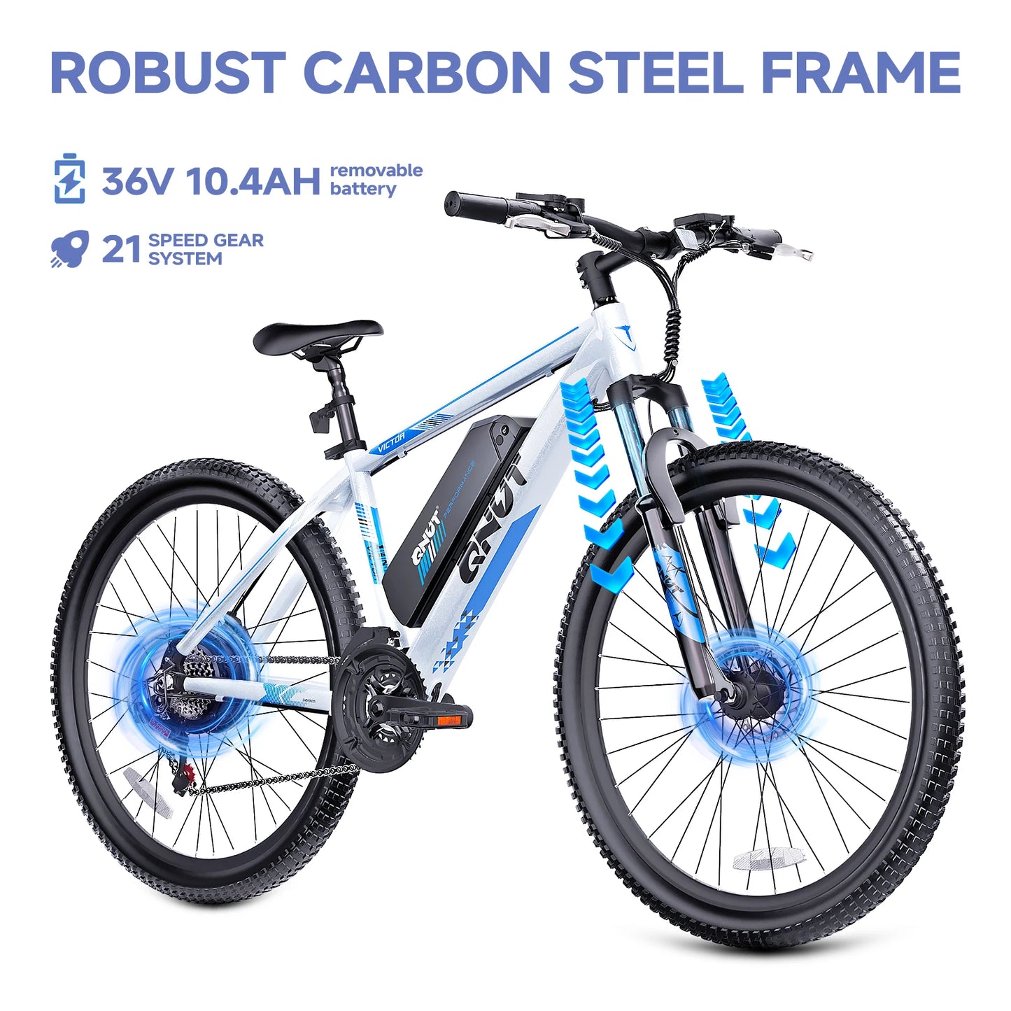 26" Electric Bike For Adults, Electric Mountain Bike With 1000w Peak Motor Electric Dirt Bike
