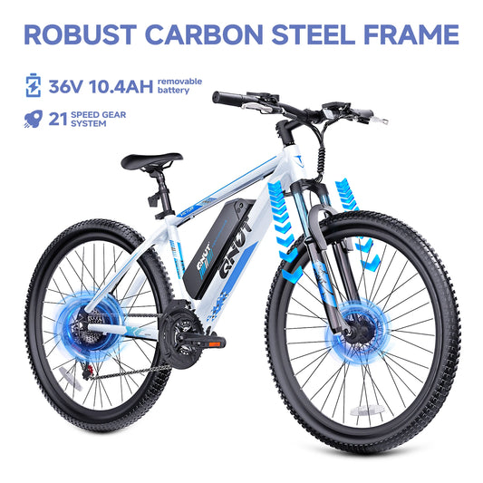 26" Electric Bike For Adults, Electric Mountain Bike With 1000w Peak Motor Electric Dirt Bike