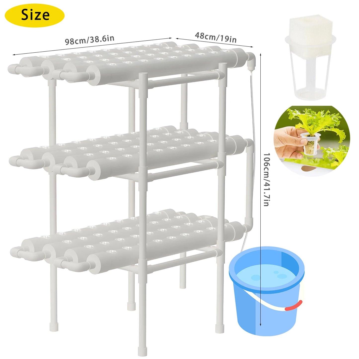 Hydroponic Garden Vegetables and Herbs PVC-Pipe Cultivation Equipment