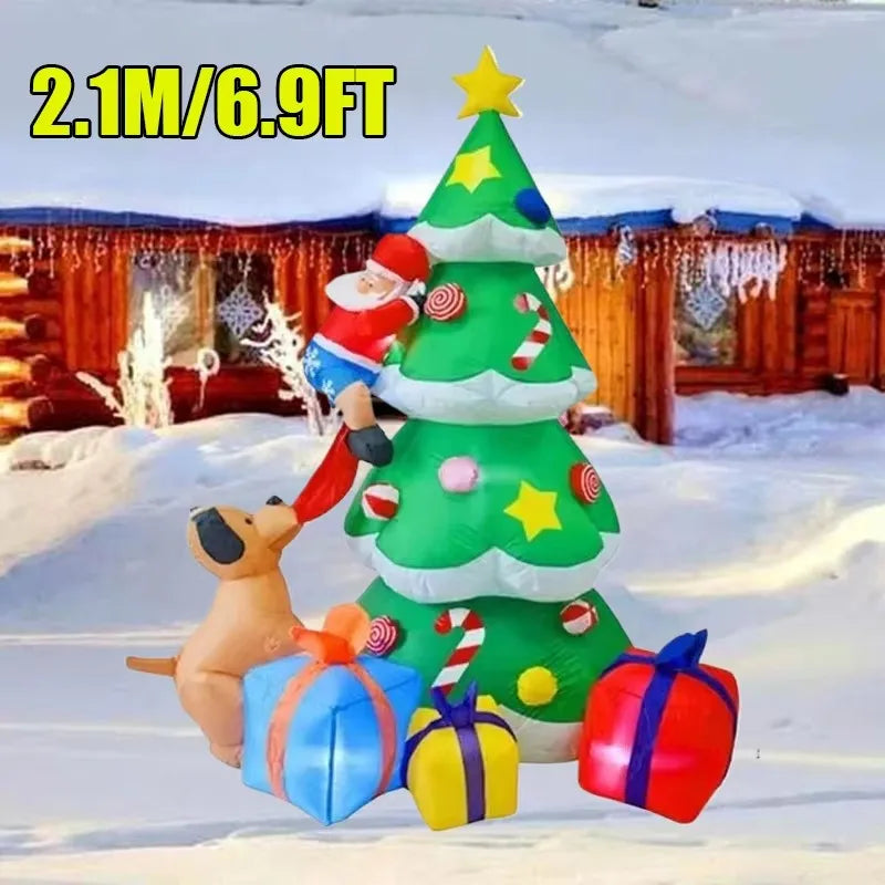 Christmas Decoration Inflatable  Snowman Built-in LED Lights Outdoor New Year Party Decor