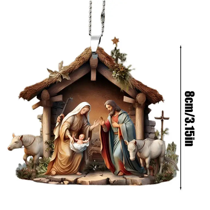 Christmas Nativity Scene Ornaments. 2D