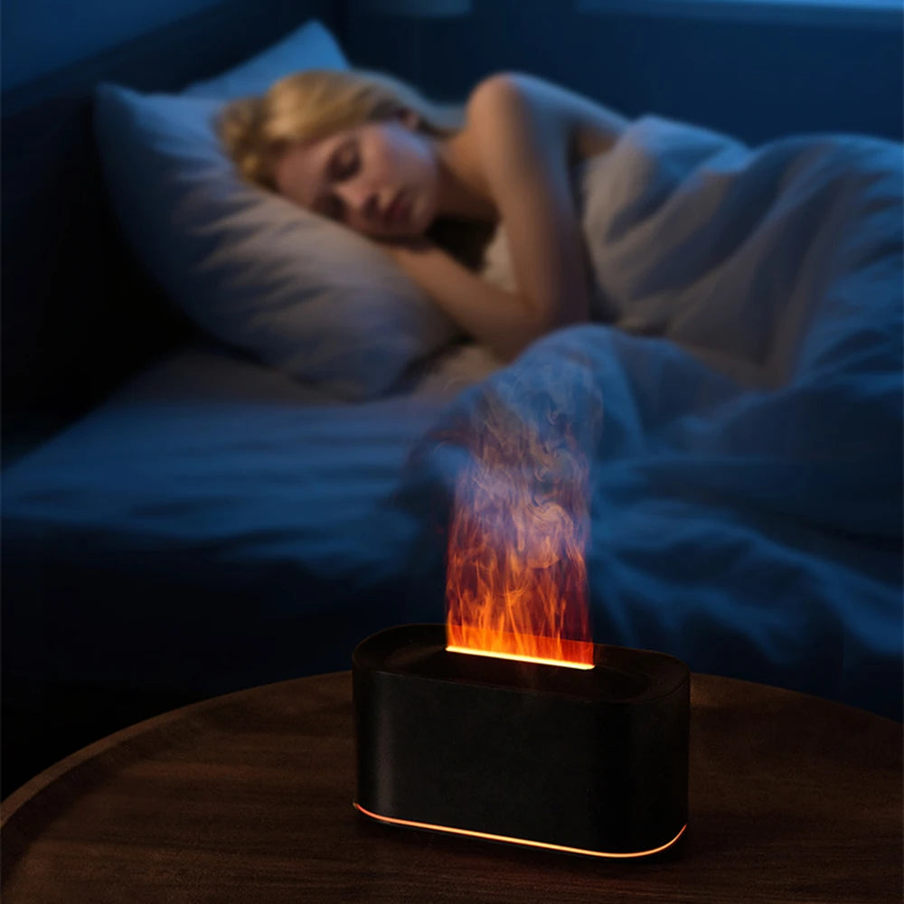 Essential Oil Diffuser Colorful Water Vapor Fire Humidifier for Aroma Therapy Room