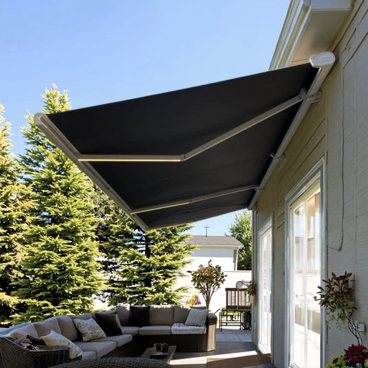 High Quality Electric Awnings Aluminum Frame Operation LED Retractable