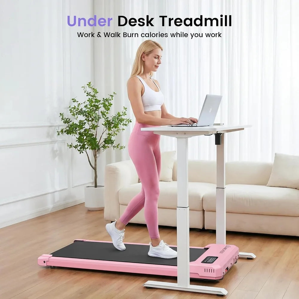 Walking Pad Treadmill with Incline, 3.5HP Portable Foldable Under Desk Treadmill for Home Office Small Spaces with LED
