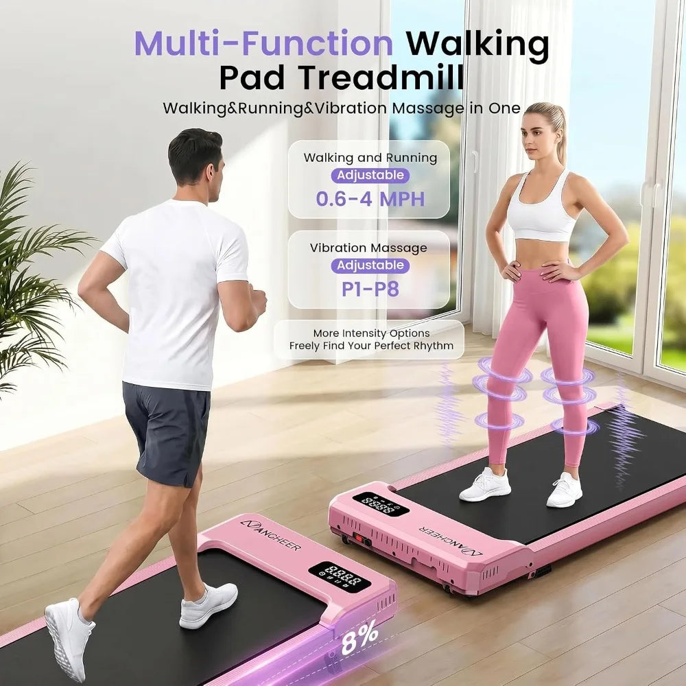 Walking Pad Treadmill with Incline, 3.5HP Portable Foldable Under Desk Treadmill for Home Office Small Spaces with LED