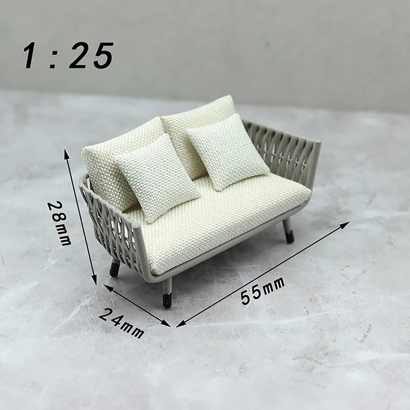 Dollhouse Miniature Furniture, Pretend Play Toy, Sofa Model for Children's Photo Props.