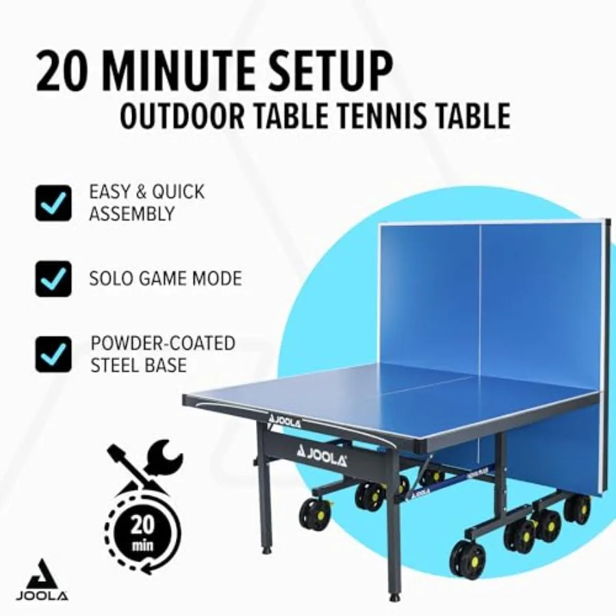 Outdoor Ping Pong Table with Water-Resistant Net Set Quick Assembly All-Weather Aluminum Composite Surface Tournament Quality I