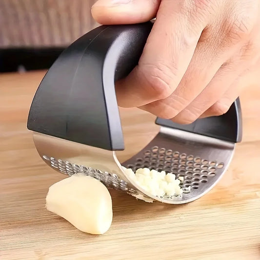 Stainless Steel Garlic Press Rocker Manual Garlic Mincer CrusherSqueezer Labor-saving Kitchen Gadget Vegetable Tool