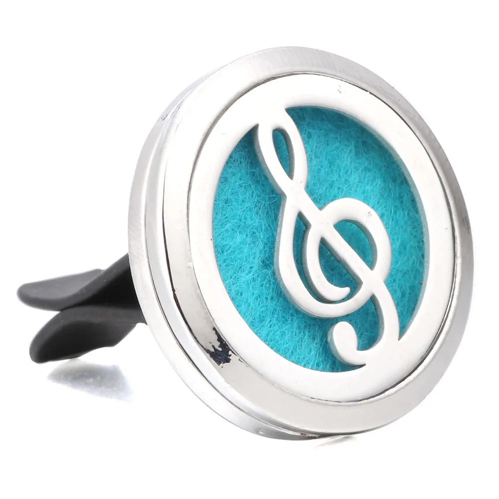 Essential Oil Diffuser Stainless Steel Magnetic Car Air Freshener Vent Clip + 1pcs Pad