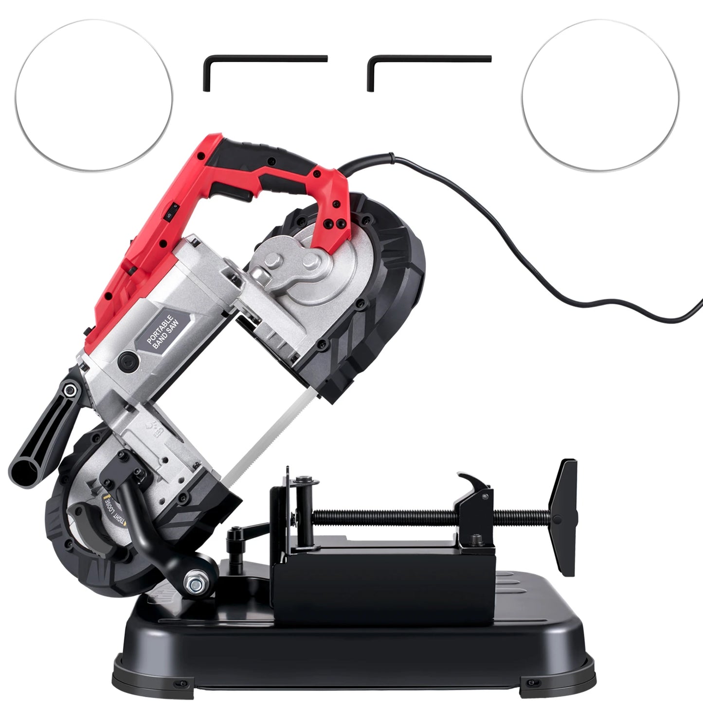 Portable Bandsaw 5Inch Cutting Capacity Cordless Variable Speed 10Amp Motor Deep Cut.