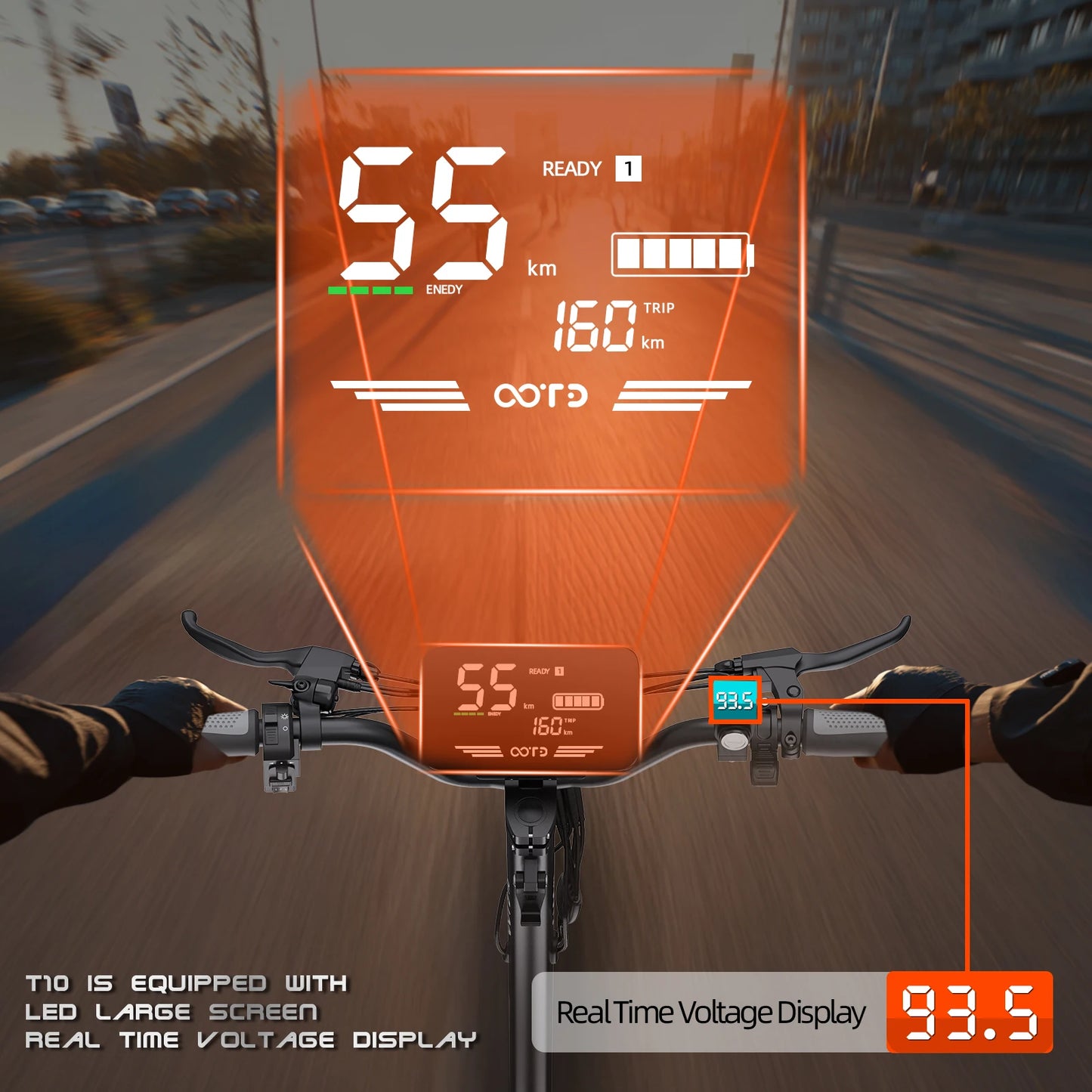 900W Electric Scooter 48V 13.5AH/18AH Battery Range 28-37Miles 11" Off-Road Tires