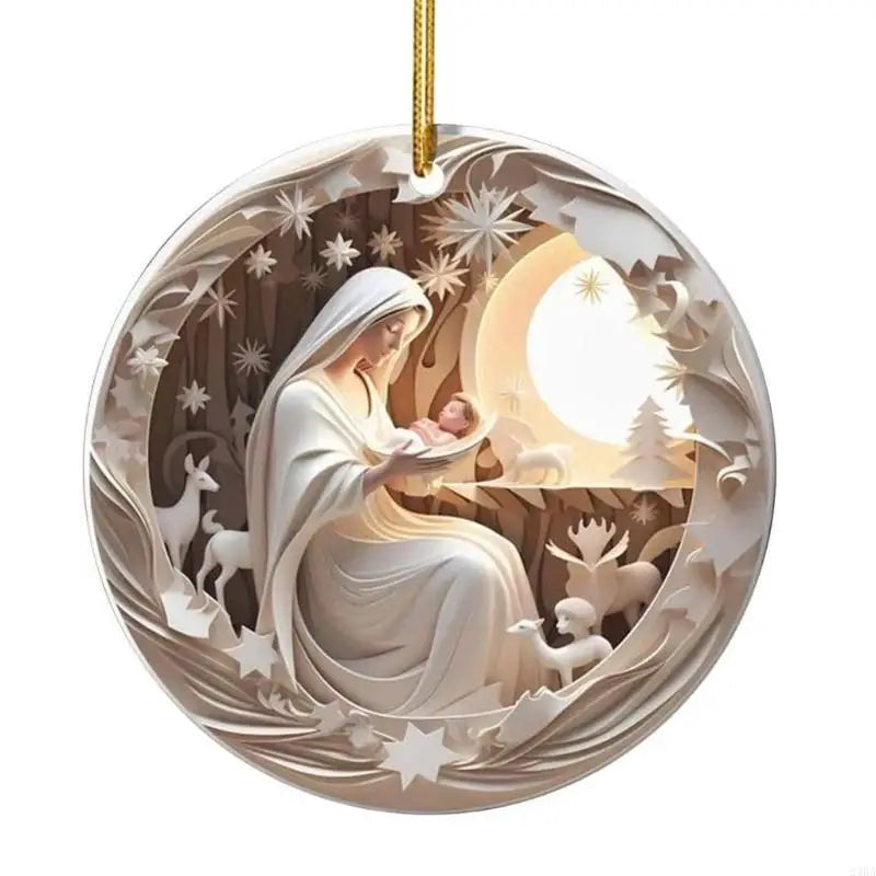 Elegant Acrylic Nativity Ornament Handmade Birth Hanging Ornament Enhancing Christmas