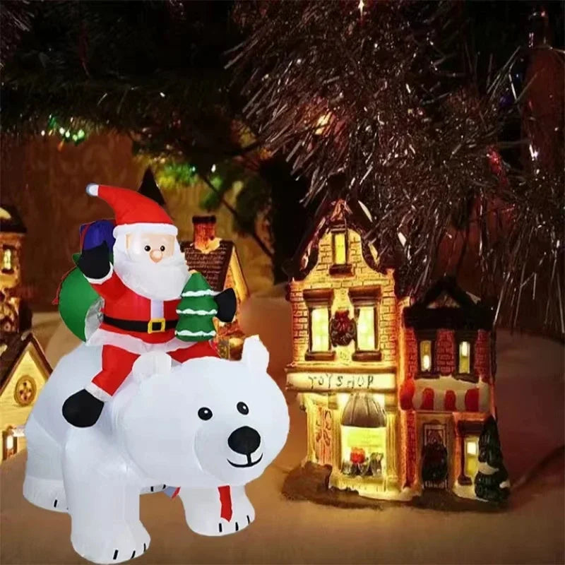 Christmas Inflatable Decoration Toy Built-in LED Lights Inflatable Model Indoor Outdoor Ornament